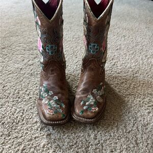 Macie Bean Floral Embroidered Kids Boots